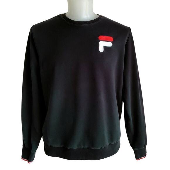 FILA Black White & Red Preppy Athletic Crew Neck Sweatshirt Men's Size XL - Picture 1 of 13